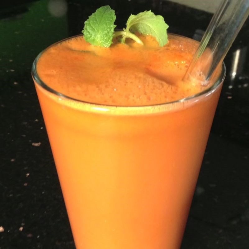 Step 3 Final product Sweet potato carrot juice