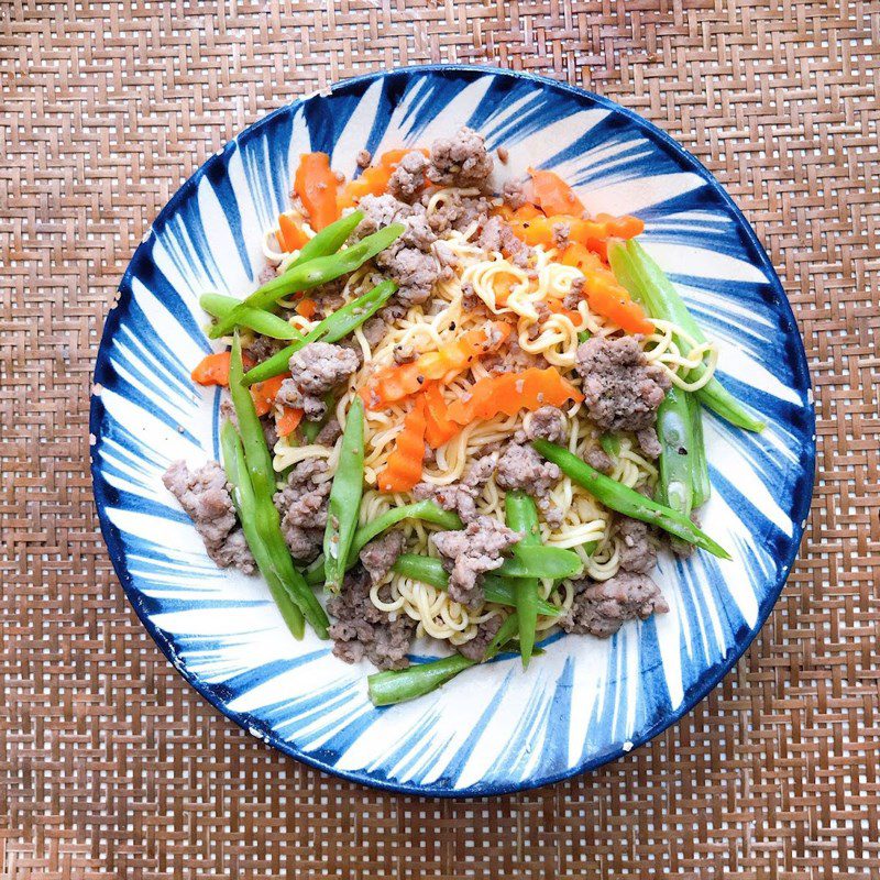 Step 5 Final product Stir-fried noodles with minced meat