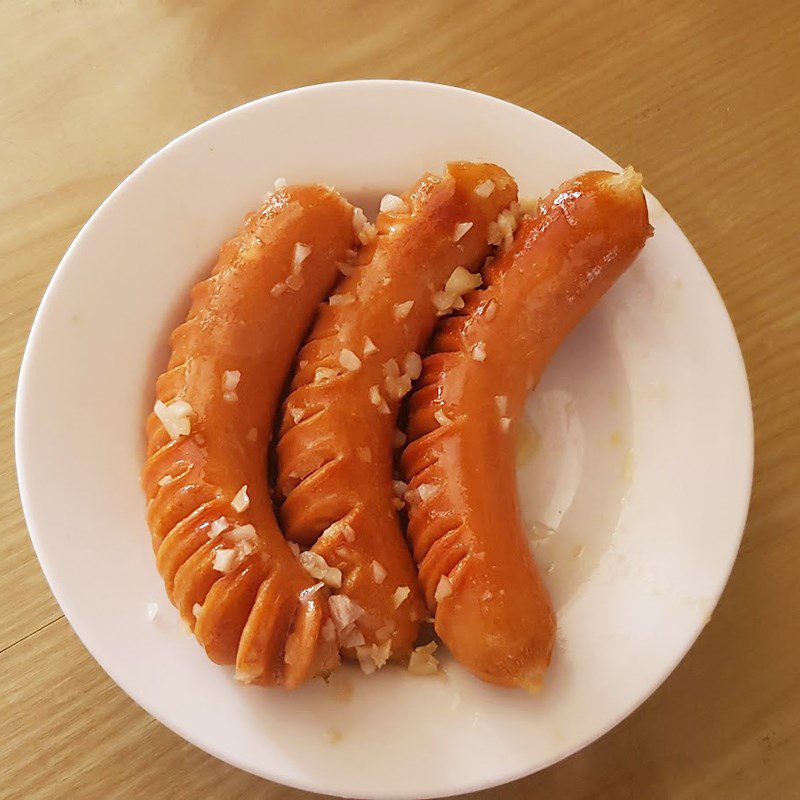 Step 4 Final Product Garlic Butter Fried Sausage