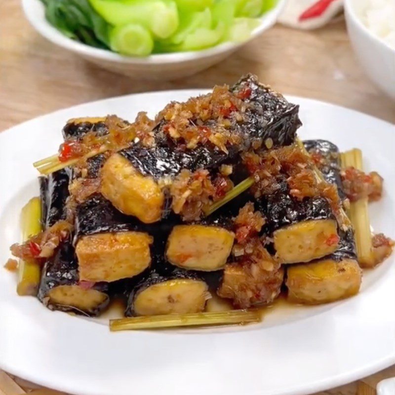 Step 5 Final Product Braised Tofu with Ginger and Lemongrass