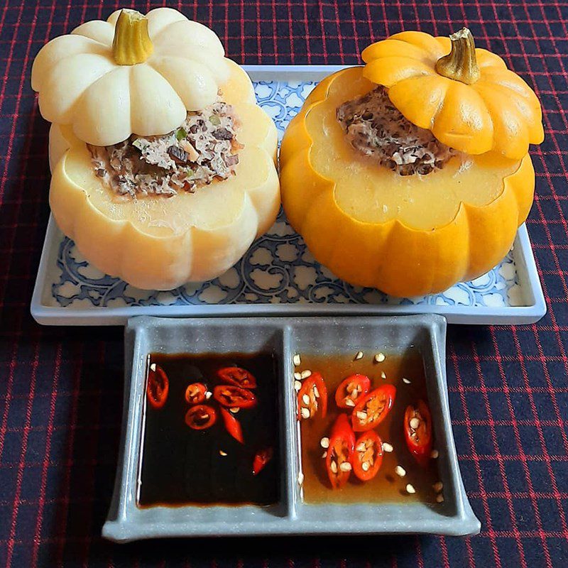 Step 5 Final product Steamed pumpkin stuffed with pork