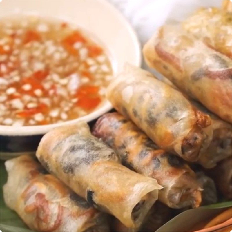 Step 5 Finished product Sweet potato spring rolls