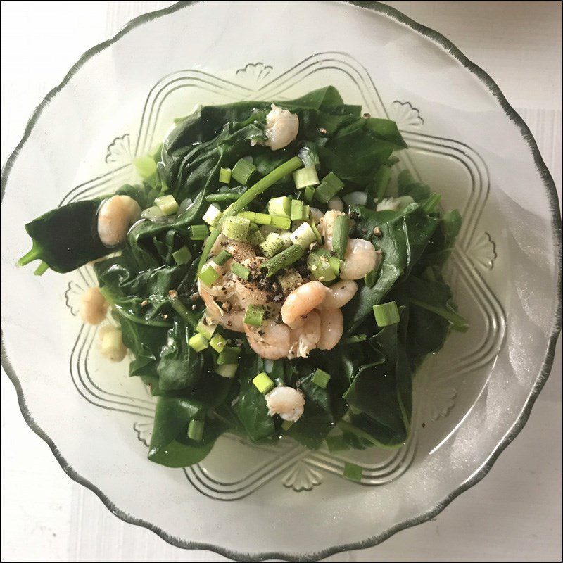 Step 4 Finished product Water spinach soup with shrimp