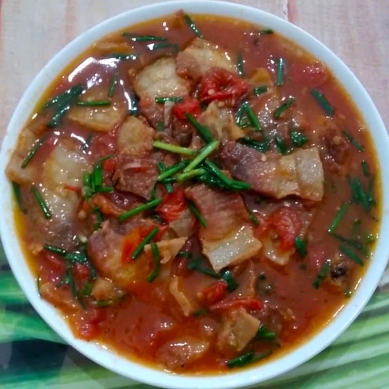 Step 5 Finished Product Fried pork fat with tomato sauce