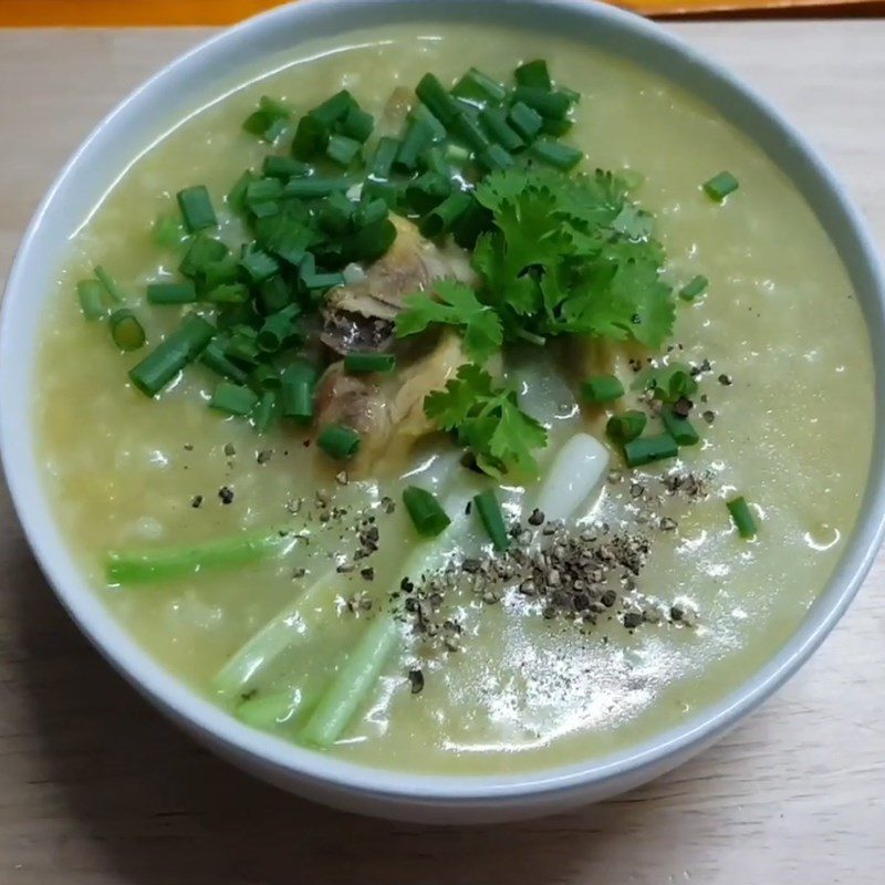 Step 5 Final product Chicken and mung bean porridge