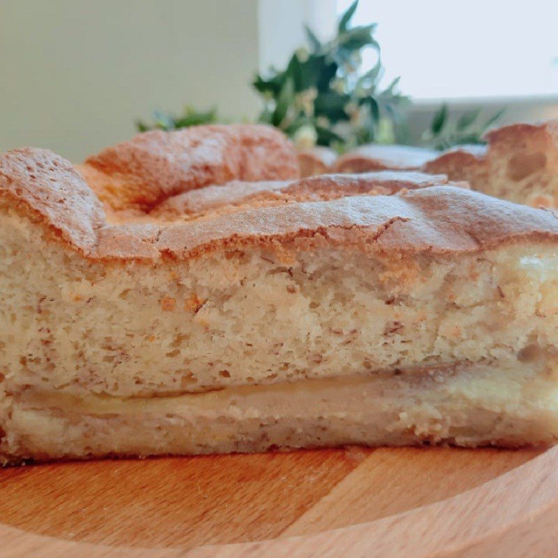 Step 6 Final product Coconut milk banana sponge cake baked in the oven