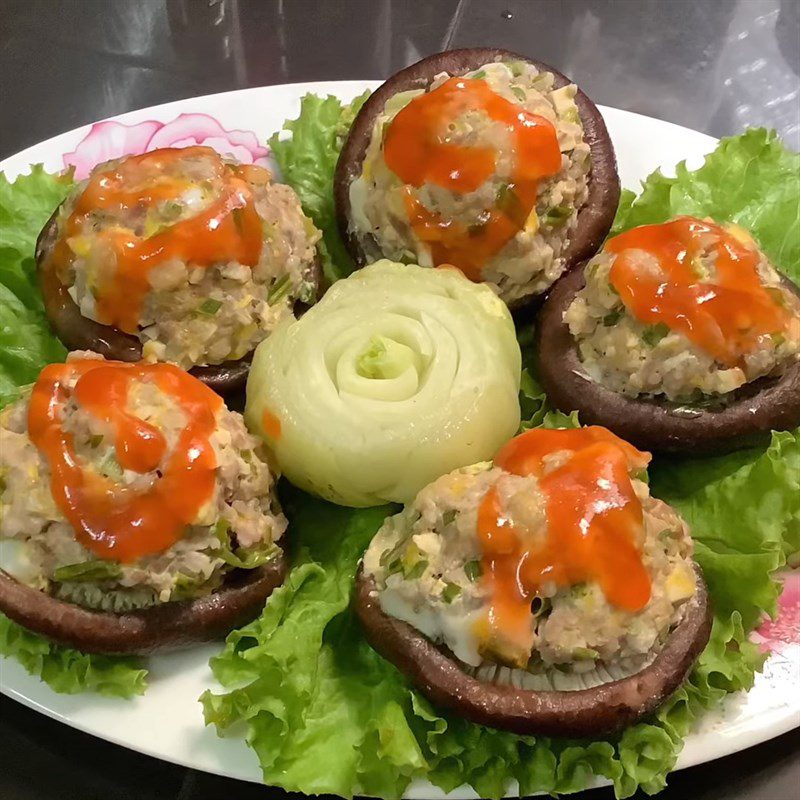 Step 6 Final Product Steamed Shiitake Mushrooms with Minced Meat