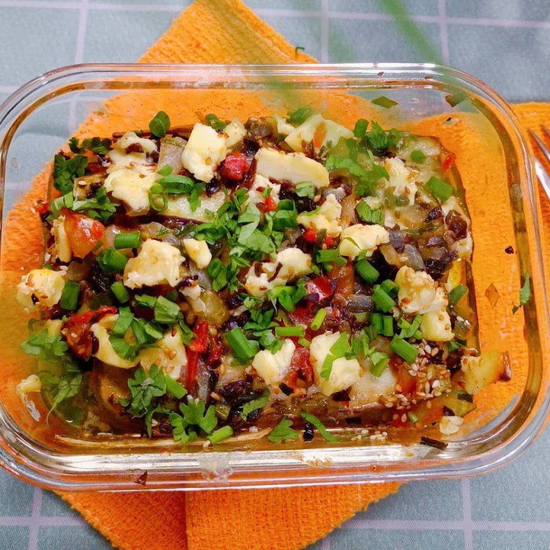 Step 4 Final Product Vegetarian stuffed eggplant using an air fryer