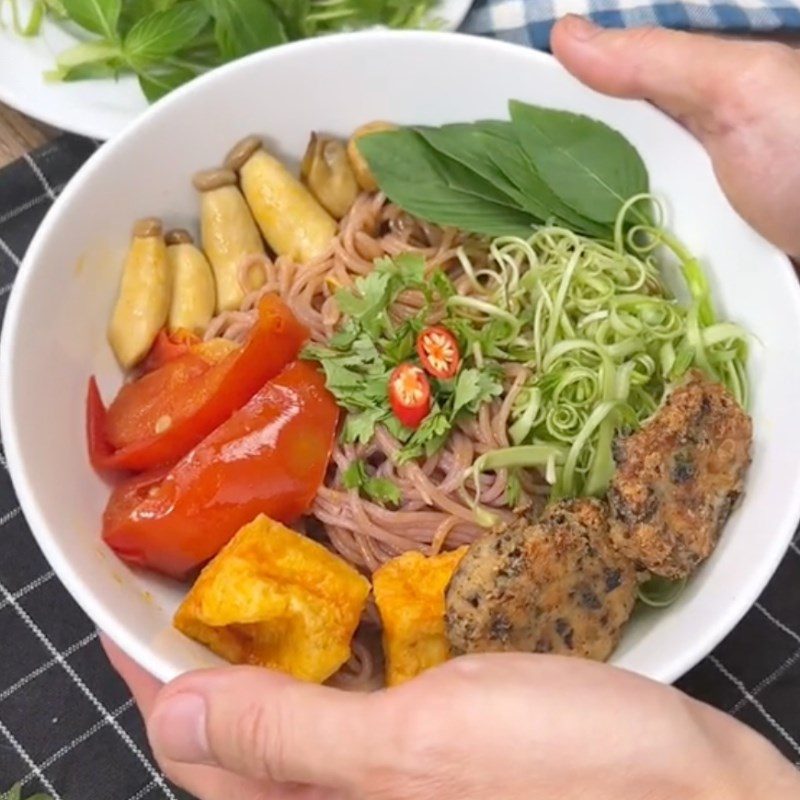 Step 5 Final product Vegetarian crab noodle soup (Recipe shared by Tiktok Vegetarian Kitchen XANH)