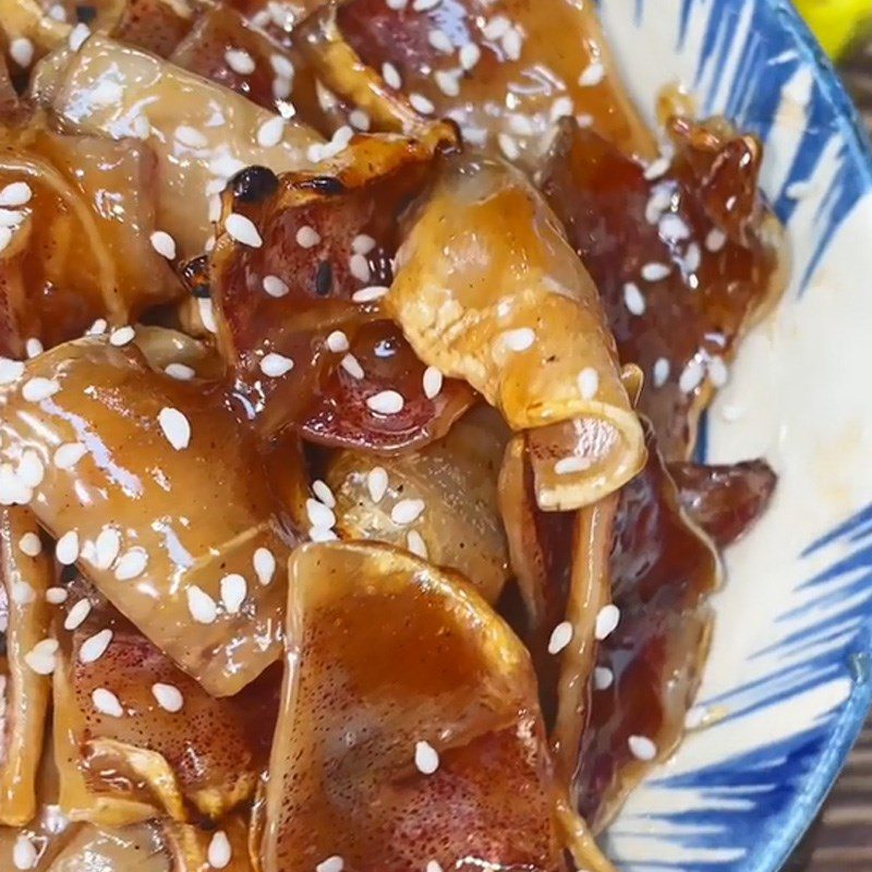 Step 4 Final product Dried squid with tamarind (Recipe shared from TikTok Cooking with TasteVN)