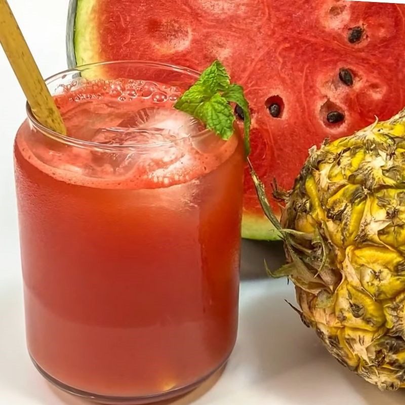 Step 3 Final product Watermelon and pineapple juice