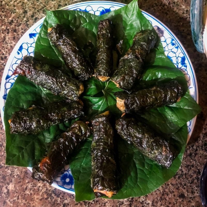 Step 6 Finished Product Grilled Fish Wrapped in Betel Leaves