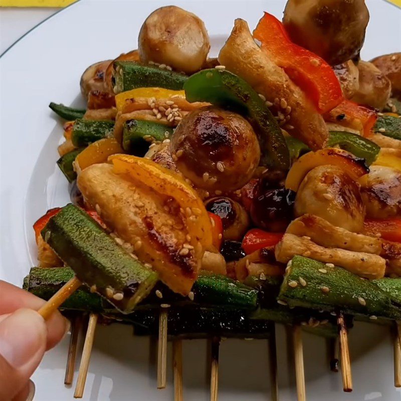 Step 5 Final product Vietnamese-style grilled vegetable skewers