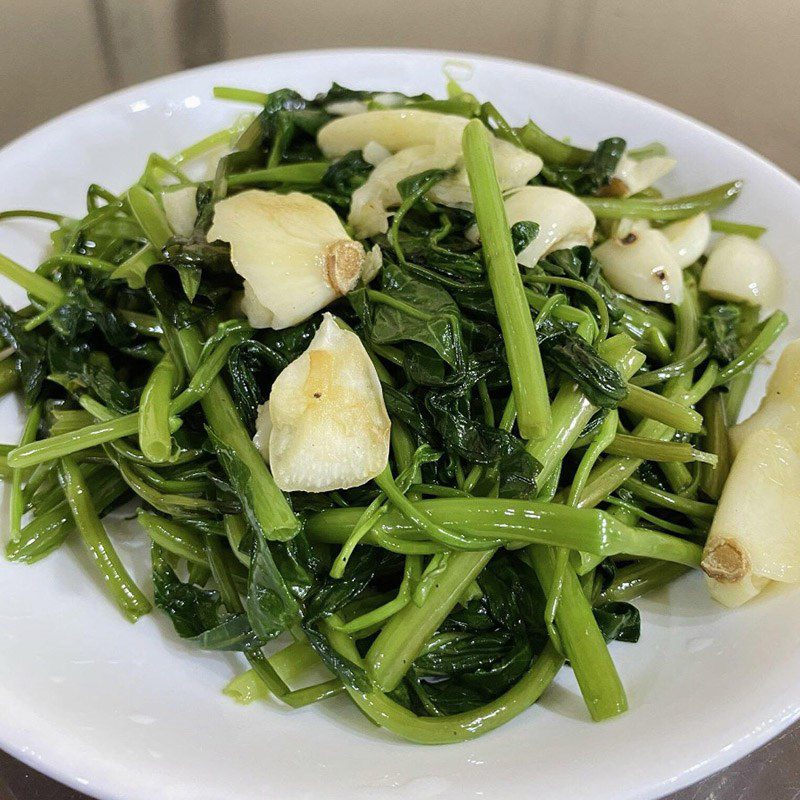 Step 3 Final Product Stir-fried water spinach with garlic butter