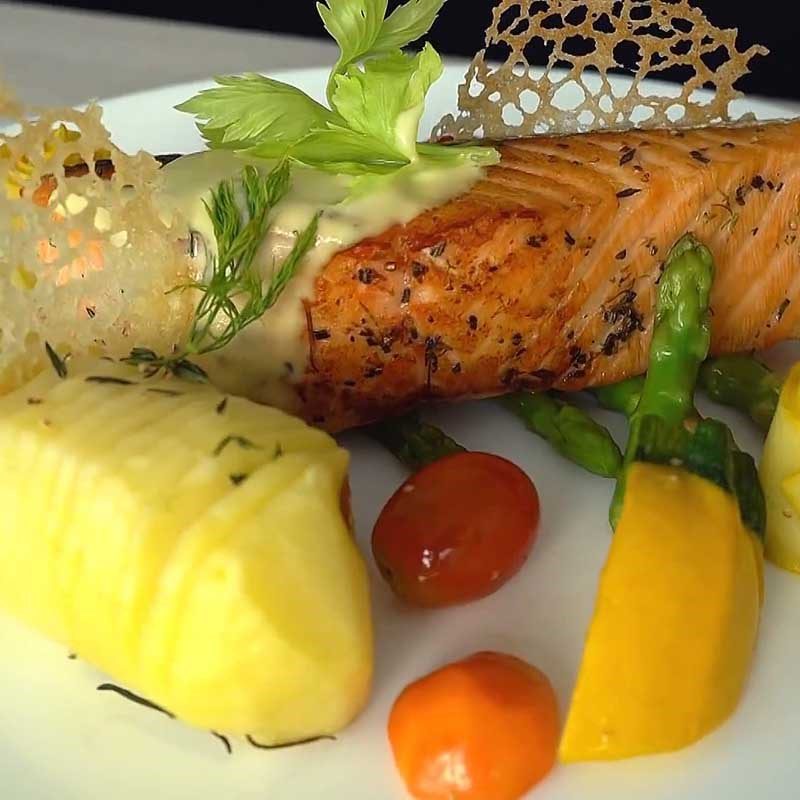 Step 8 Final Dish Pan-seared Salmon with Cream Sauce