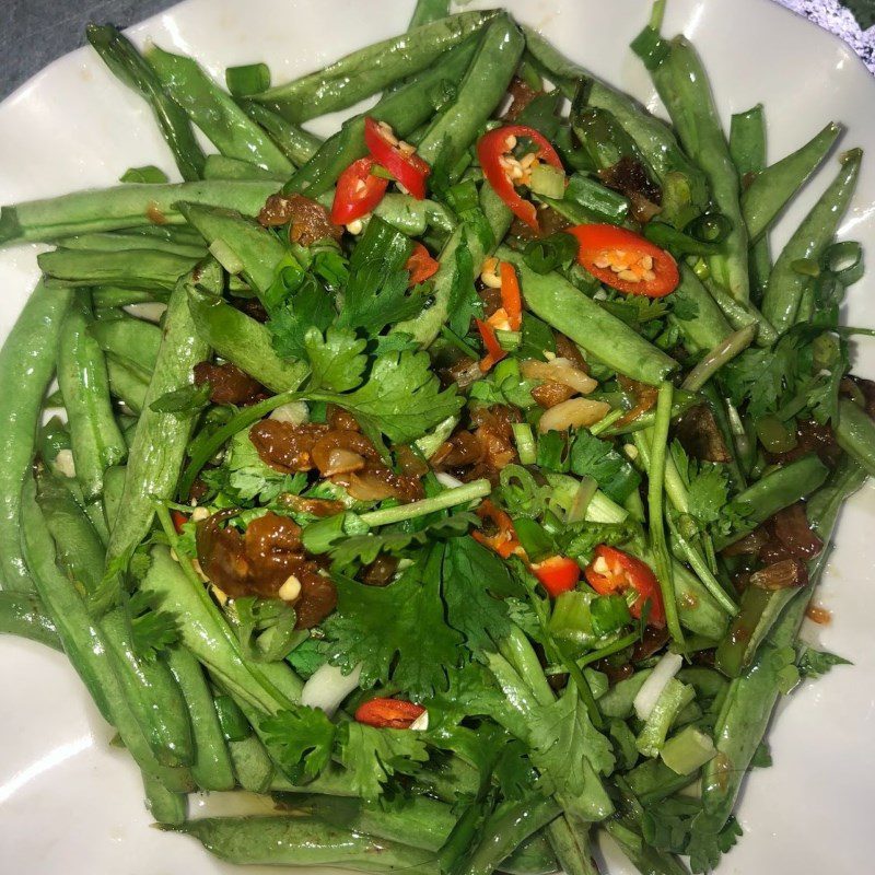 Step 4 Final Product Stir-fried green beans with dried shrimp