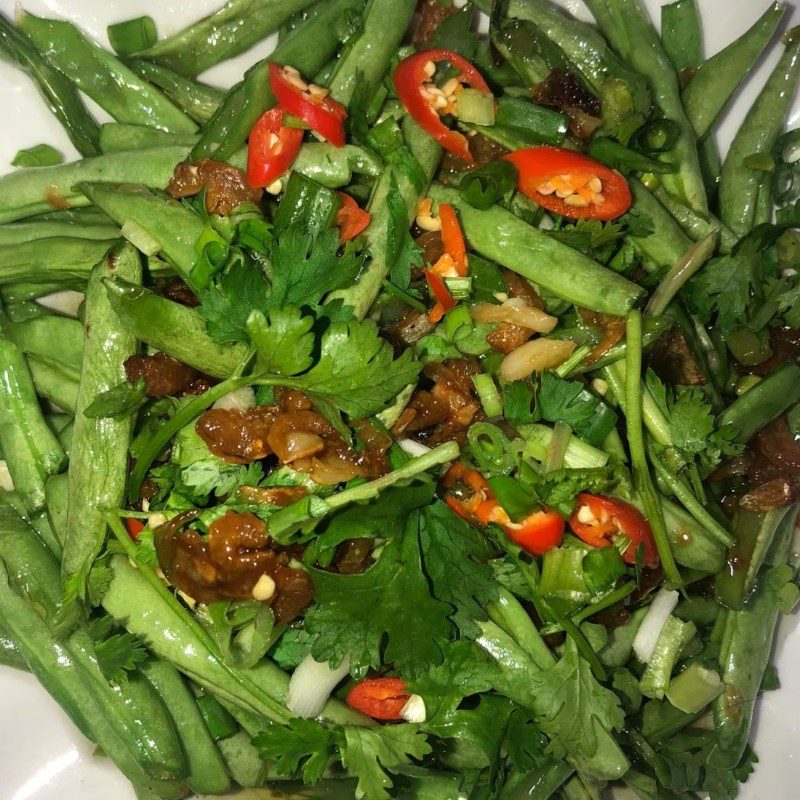 Step 4 Final Product Stir-fried green beans with dried shrimp