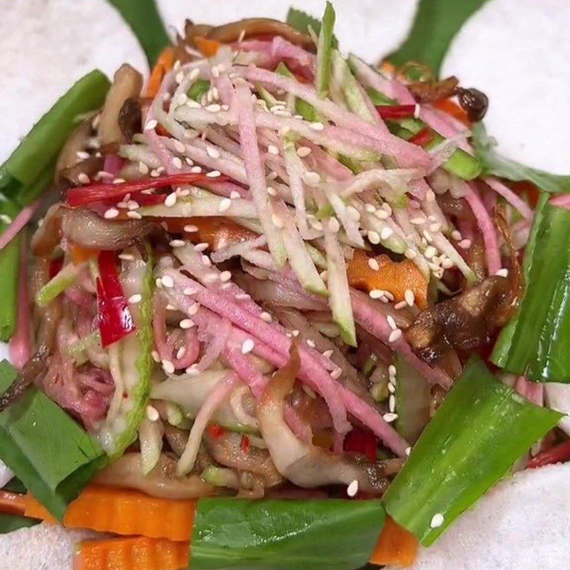 Step 5 Finished Product Vegan Guava Salad with Mushrooms