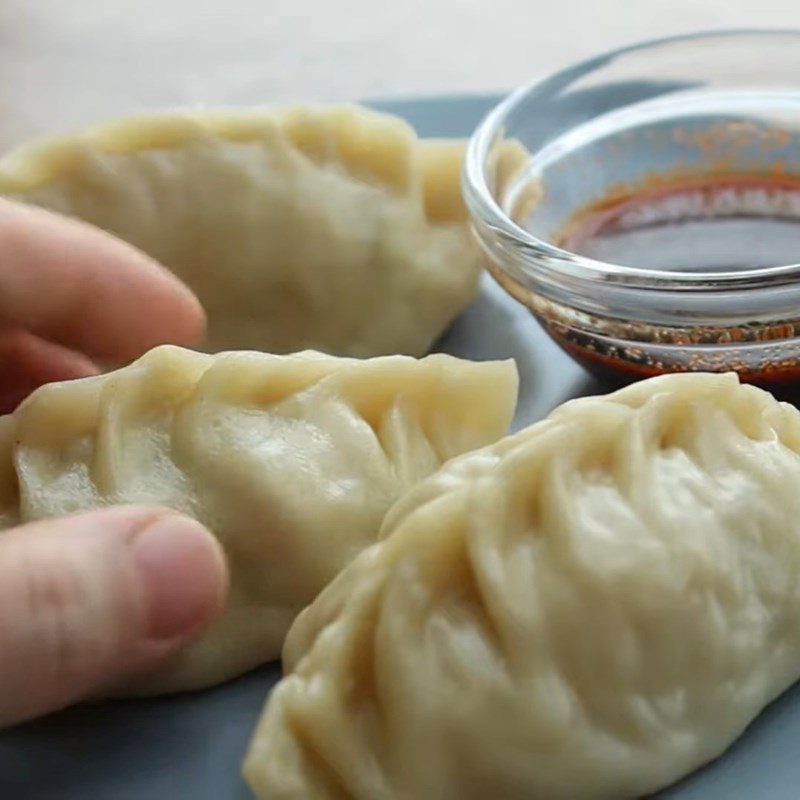 Step 6 Final product Steamed dumplings with pork filling