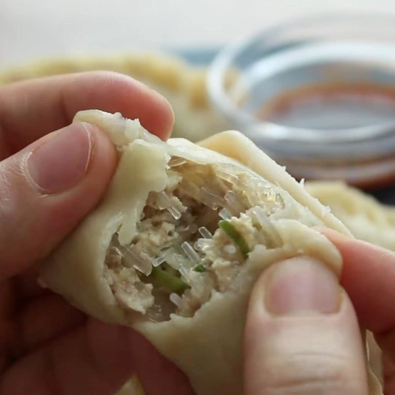 Step 6 Final product Steamed dumplings with pork filling