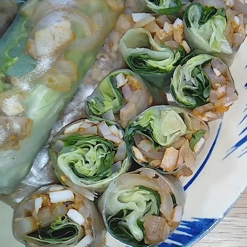 Step 9 Final product Braised Pork Rice Paper Rolls