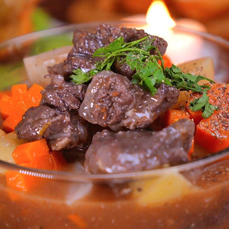 Step 7 Final Product Beef stew with potatoes and carrots