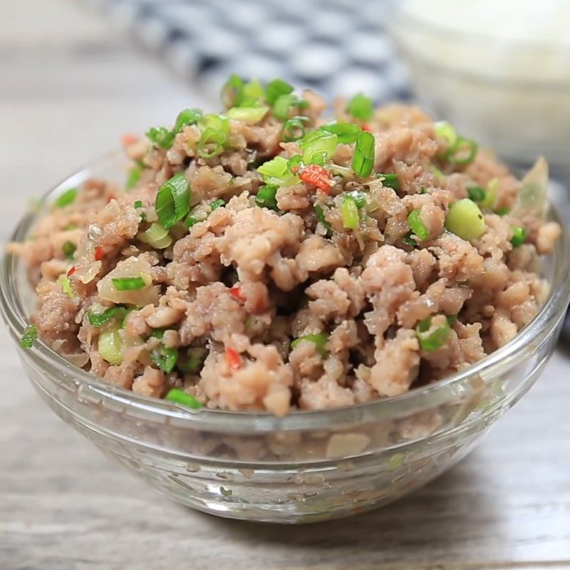 Step 4 Final Product Minced meat fried with lemongrass and chili