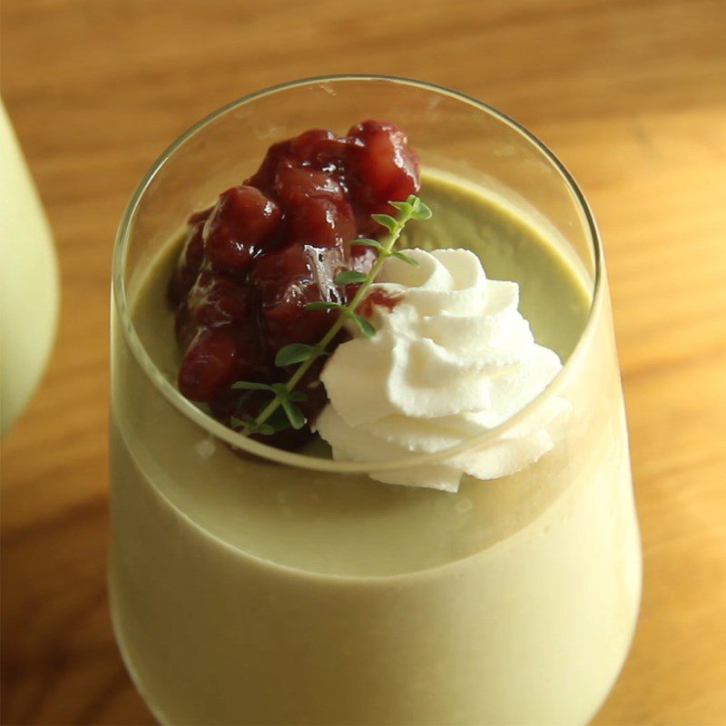 Step 5 Final product Matcha cheese pudding