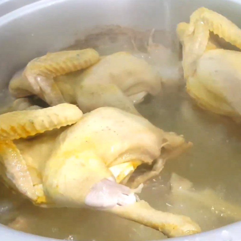 Step 4 Finished Product Boiling chicken in a rice cooker