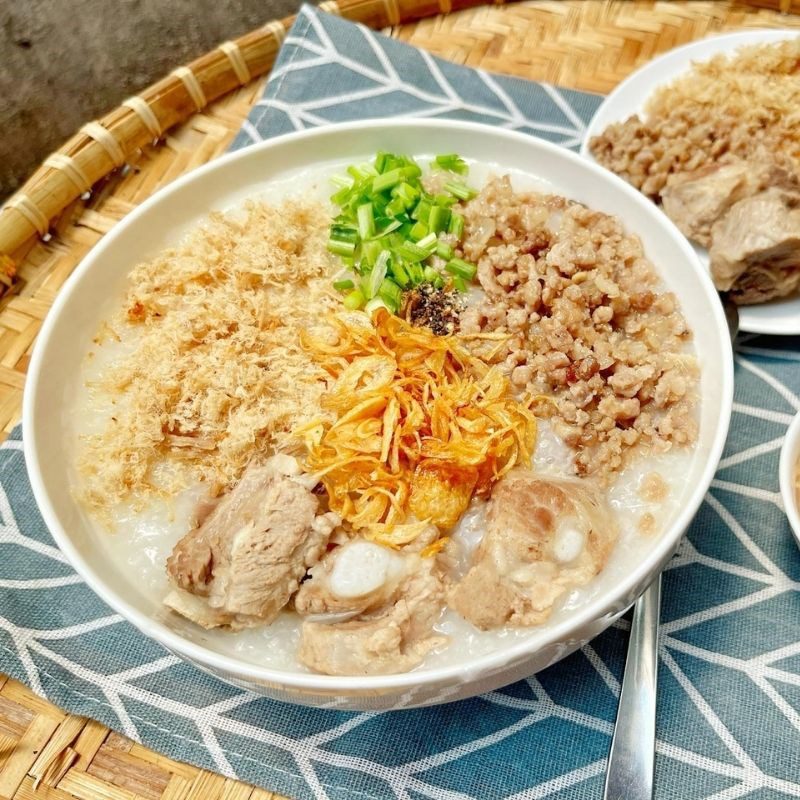 Step 6 Finished product Minced meat rib porridge