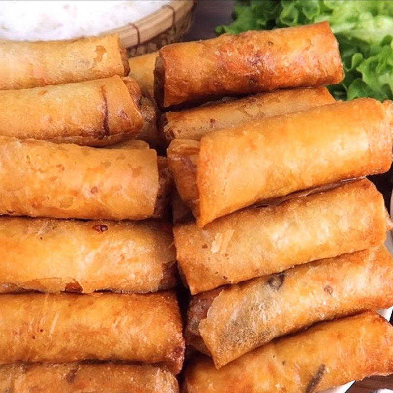 Step 7 Final product Vegetarian green bean spring rolls