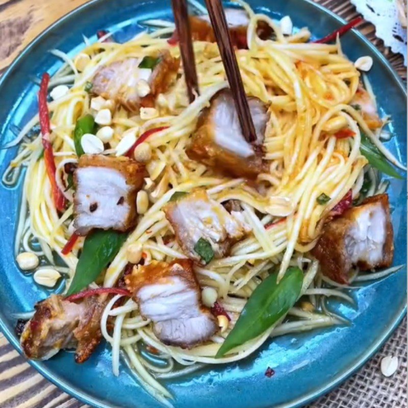 Step 5 Final product Mango salad with fried pork belly