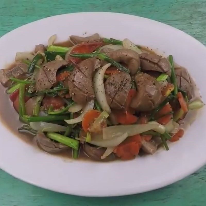 Step 5 Finished Product Stir-fried pig kidney with onions