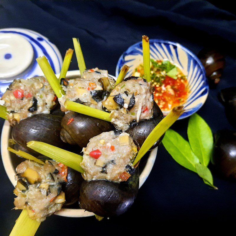 Step 6 Final Product Stuffed River Snails (recipe shared by user)