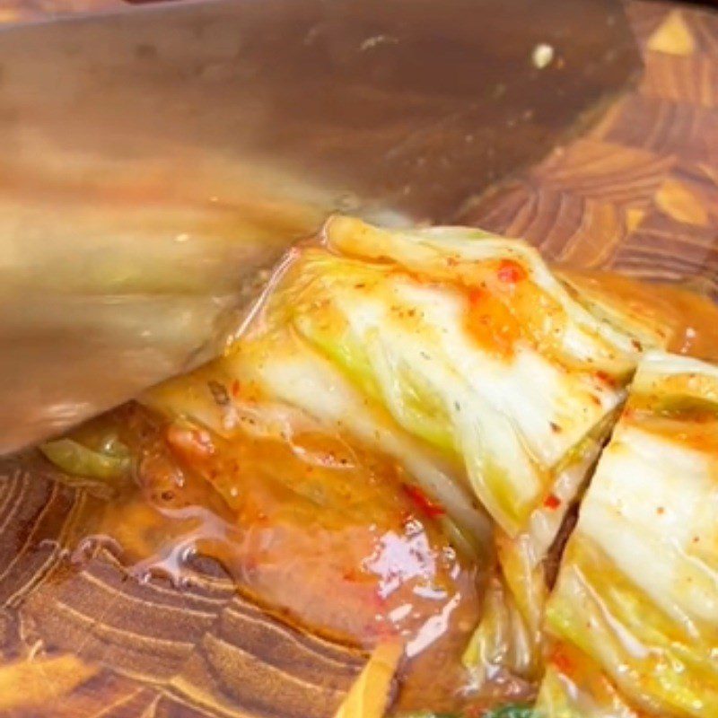 Step 5 Final Product Vegetarian Napa Cabbage Kimchi (Recipe shared from Tiktok Vegetarian Kitchen XANH)