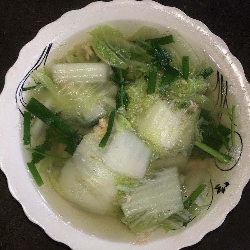 Step 4 Final Product Fresh Shrimp Napa Cabbage Soup