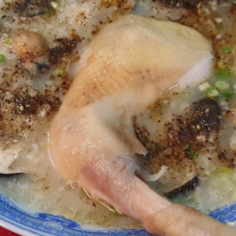 Step 7 Final Product Chicken mushroom porridge