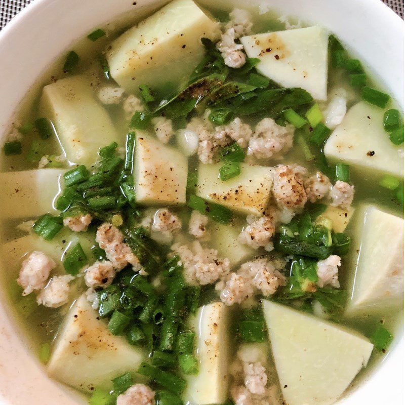 Step 3 Final Product Taro soup with minced meat