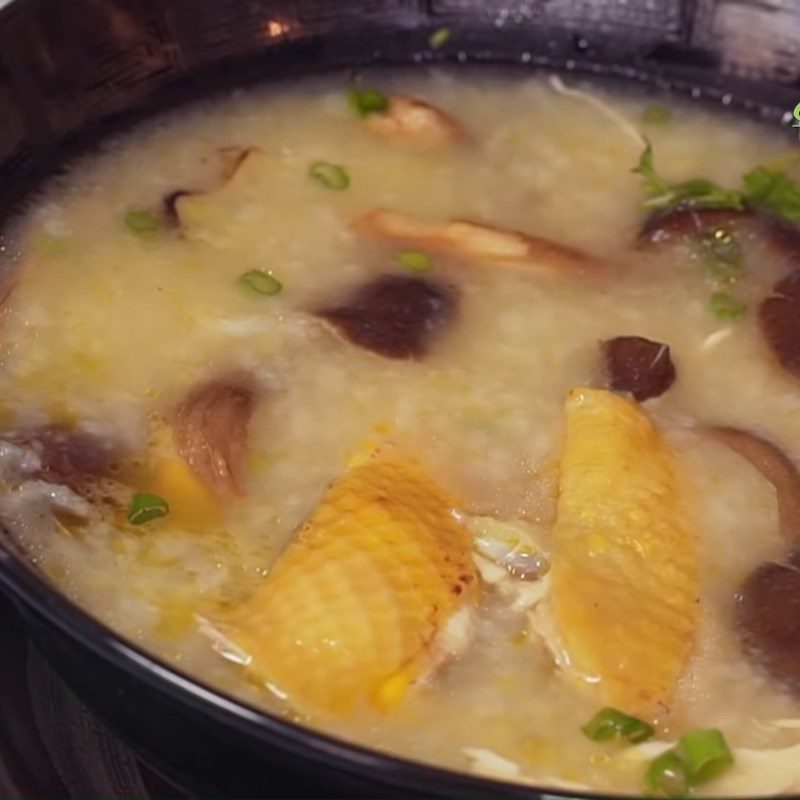 Step 6 Final Product Chicken mushroom porridge with ginger