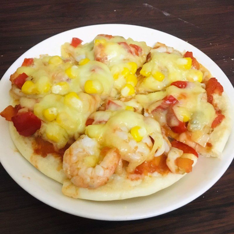 Step 6 Final Product Seafood Pizza using non-stick pan