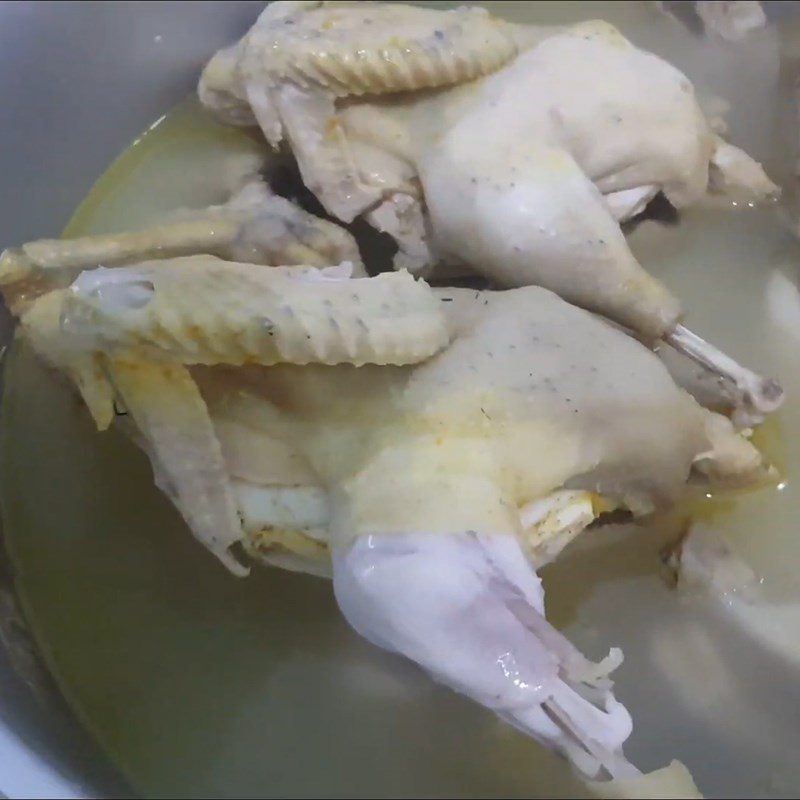 Step 4 Finished Product Boiling chicken in a rice cooker