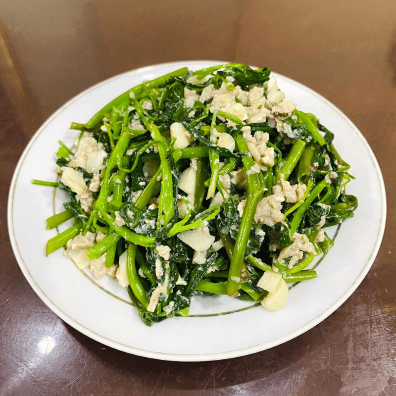 Step 3 Final Product Stir-fried Water Spinach with Eggs