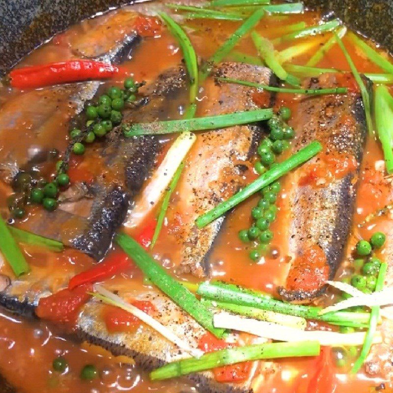 Step 5 Final Product Japanese mackerel stewed with tomatoes