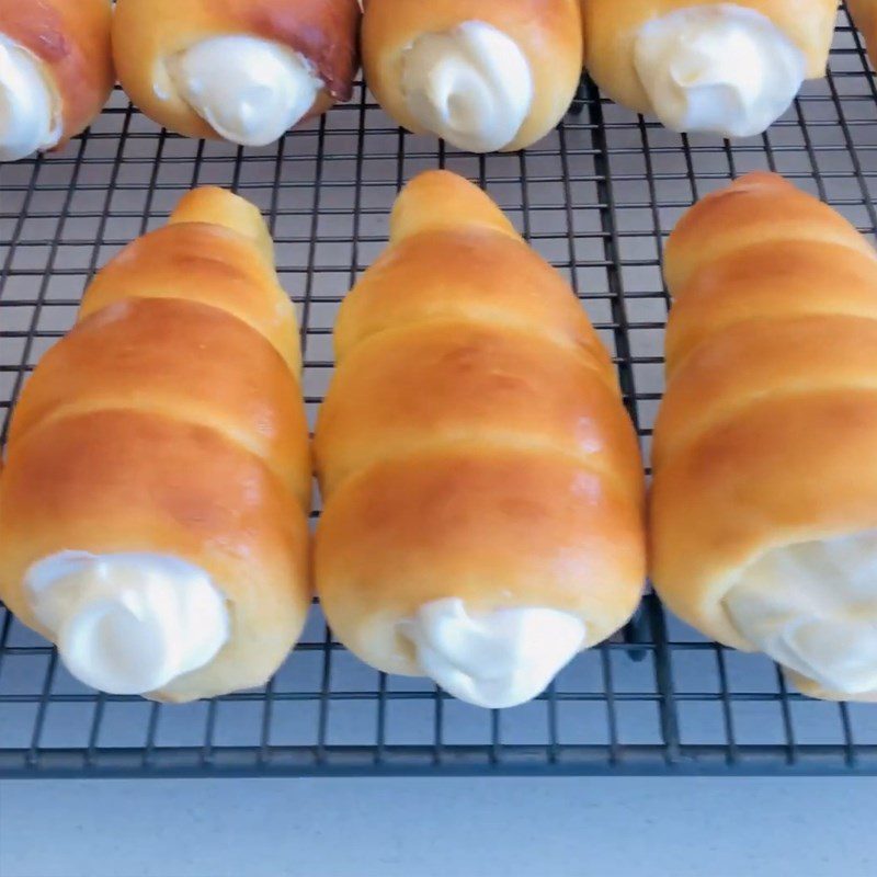 Step 7 Final Product Waffle Cone Bread with Cream