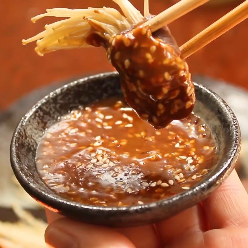 Step 5 Finished Product Grilled Beef Rolled with Enoki Mushrooms