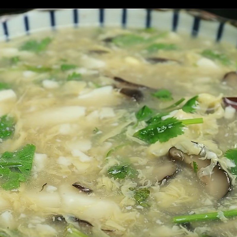 Step 4 Final Product Egg Mushroom Tofu Soup