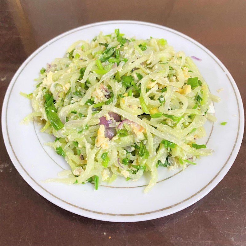 Step 3 Final Product Stir-fried Chayote with Eggs