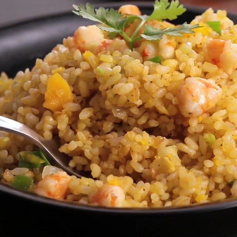 Step 7 Final product Salted egg shrimp fried rice