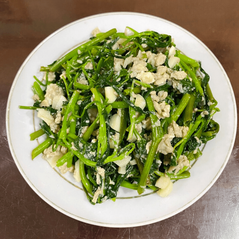 Step 3 Final Product Stir-fried Water Spinach with Eggs