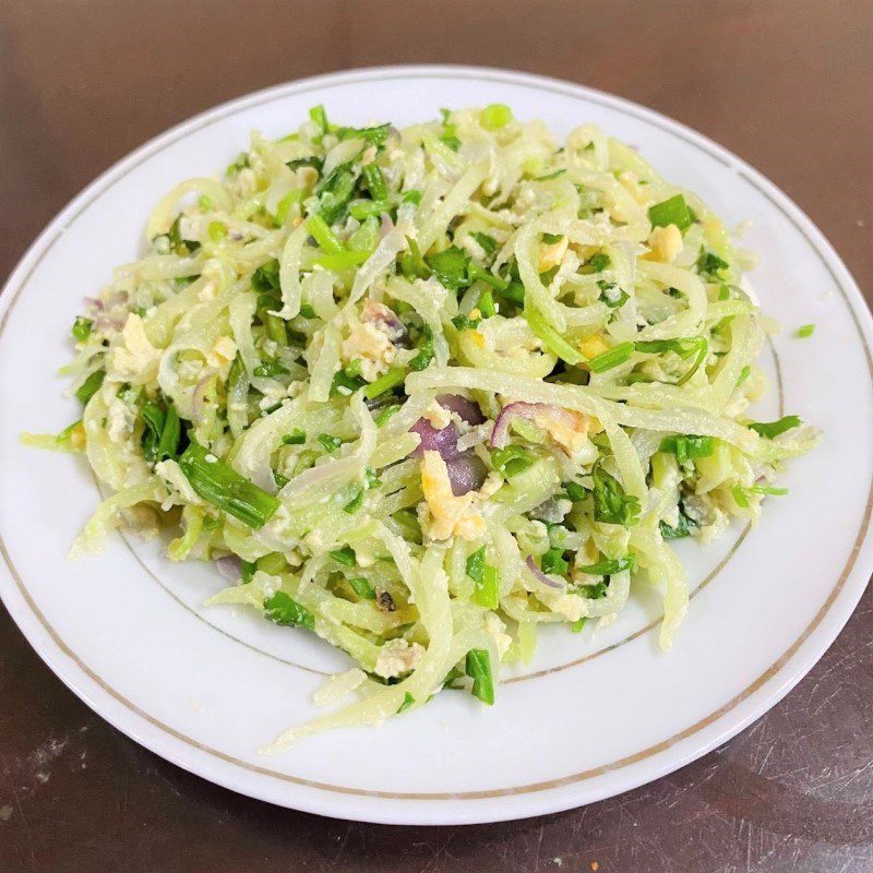 Step 3 Final Product Stir-fried Chayote with Eggs